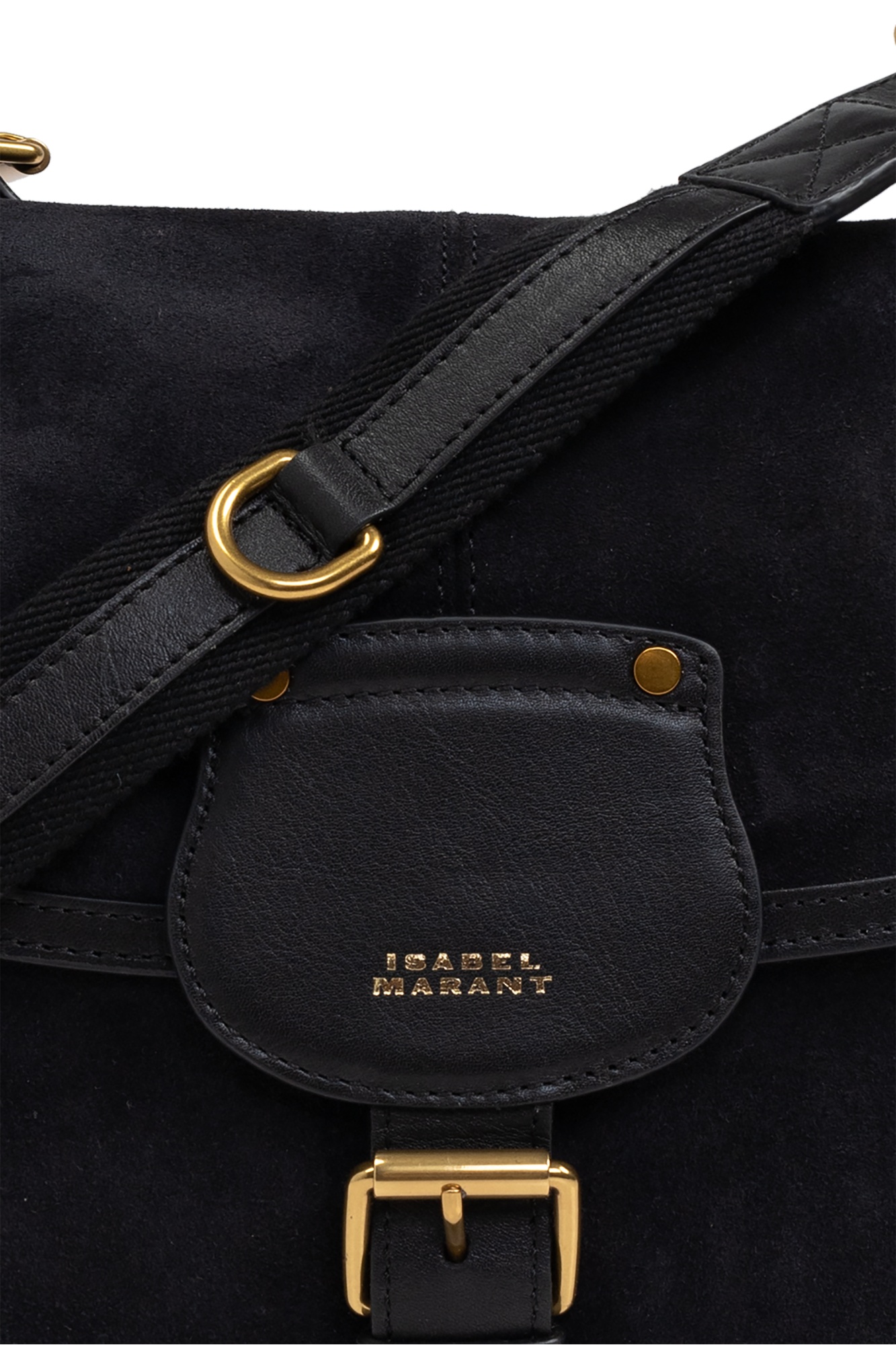 Isabel Marant Sierra Suede Shoulder Bag In Black
