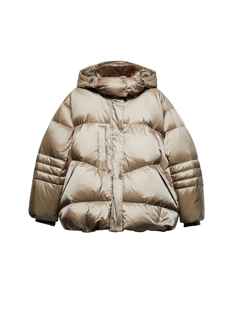 Maxco. Oversized Down Jacket In Brown