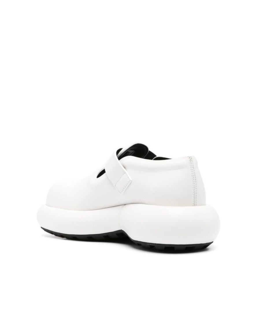 Shop Jil Sander Scarpe Leather Loafers In White