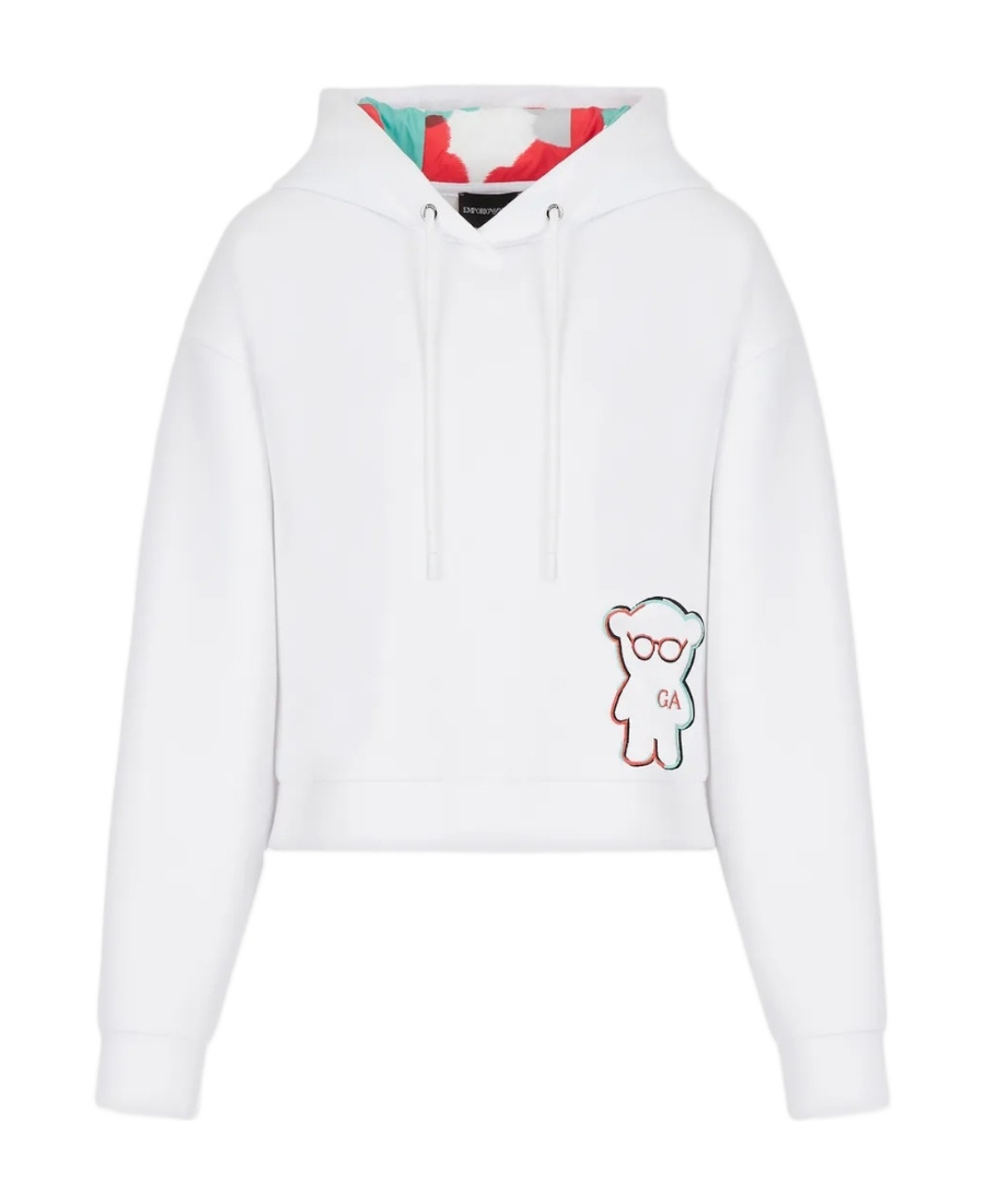 EMPORIO ARMANI LOGO-PRINT HOODIE