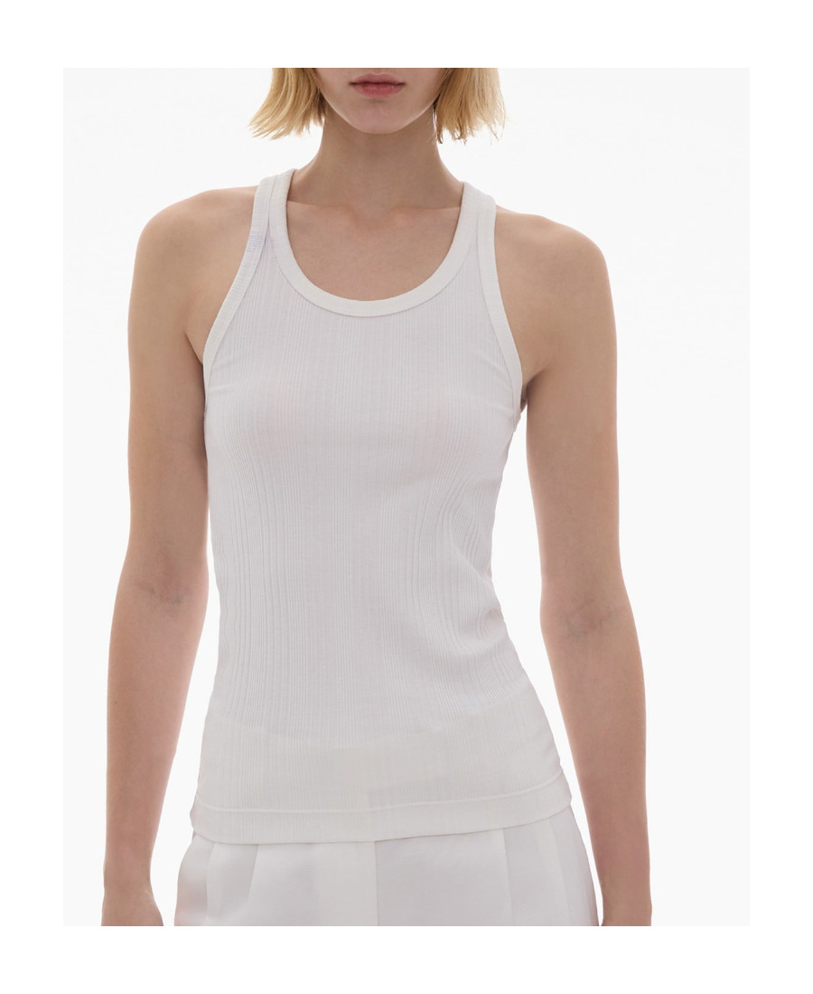 Helmut Lang Tank Top In Beige Cotton In White