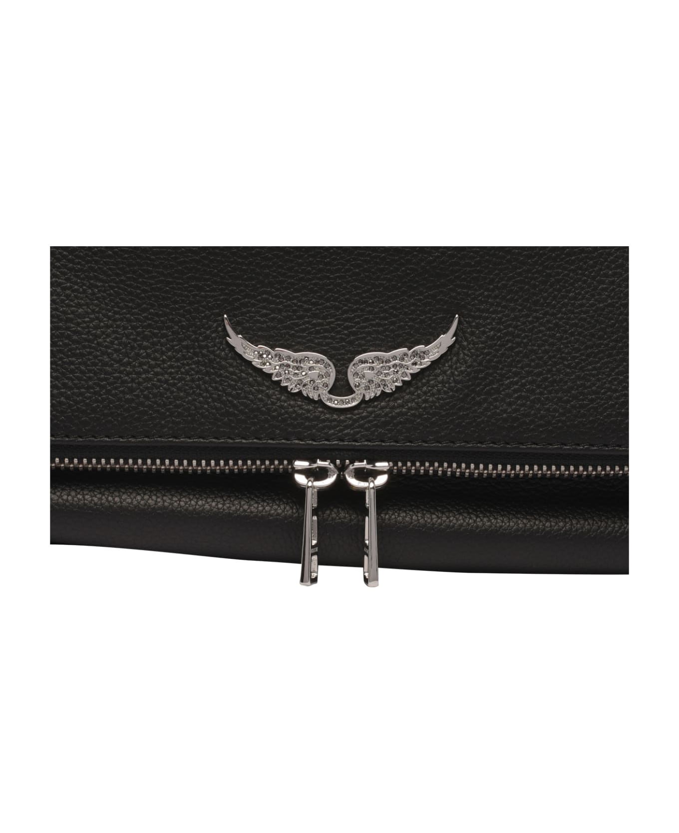 ZADIG & VOLTAIRE ZADIG VOLTAIRE EMBELLISHED LOGO FOLDOVER SHOULDER BAG