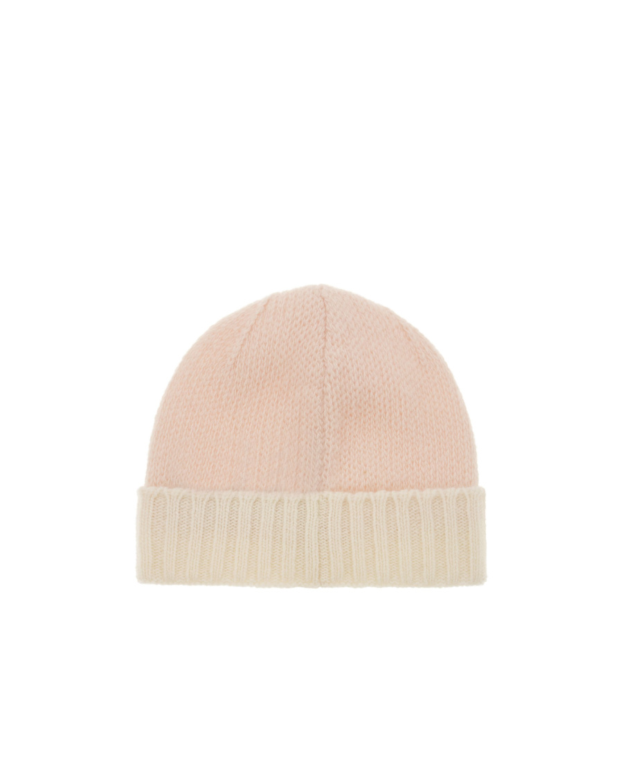 Moncler Logo-patch Virgin-wool Beanie In Nude