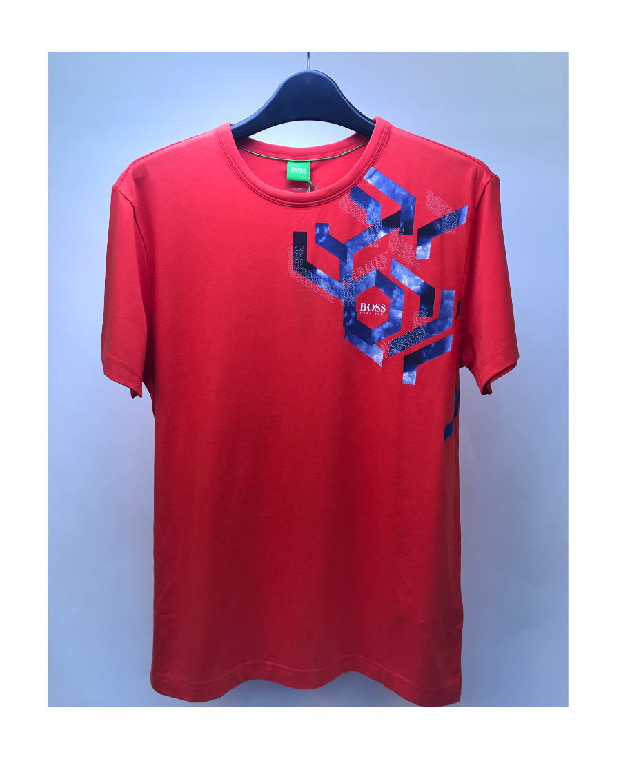 Hugo Boss Round-necked T-shirt In Red