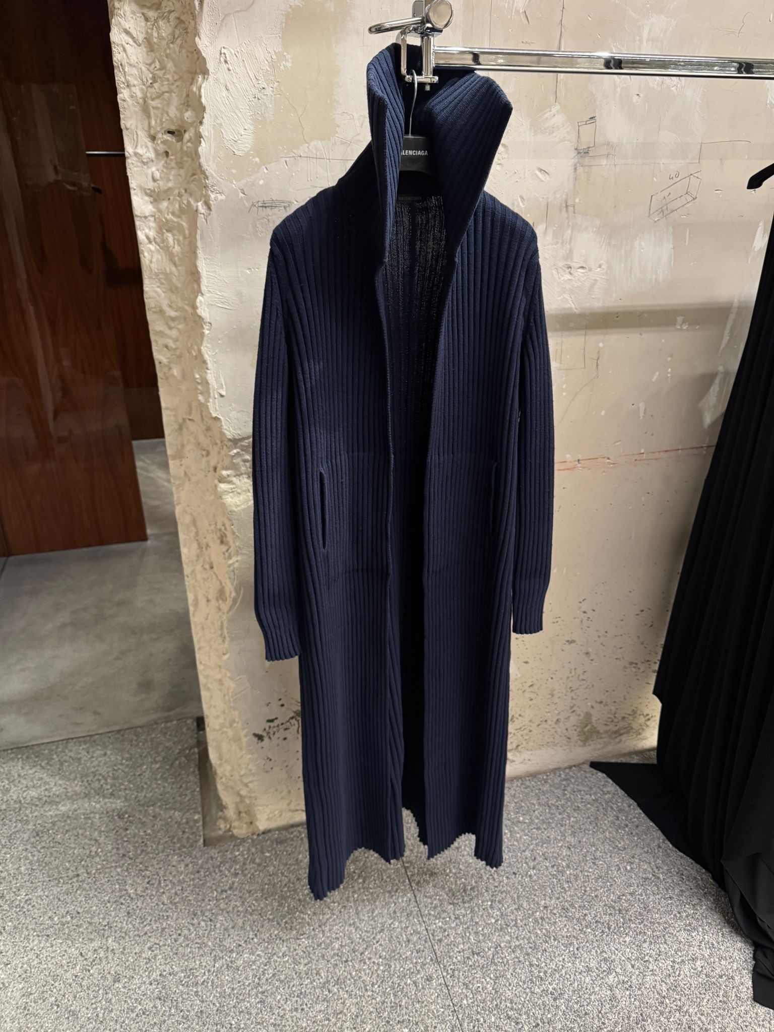 Balenciaga Long-sleeved Oversized Cardigan In Blue