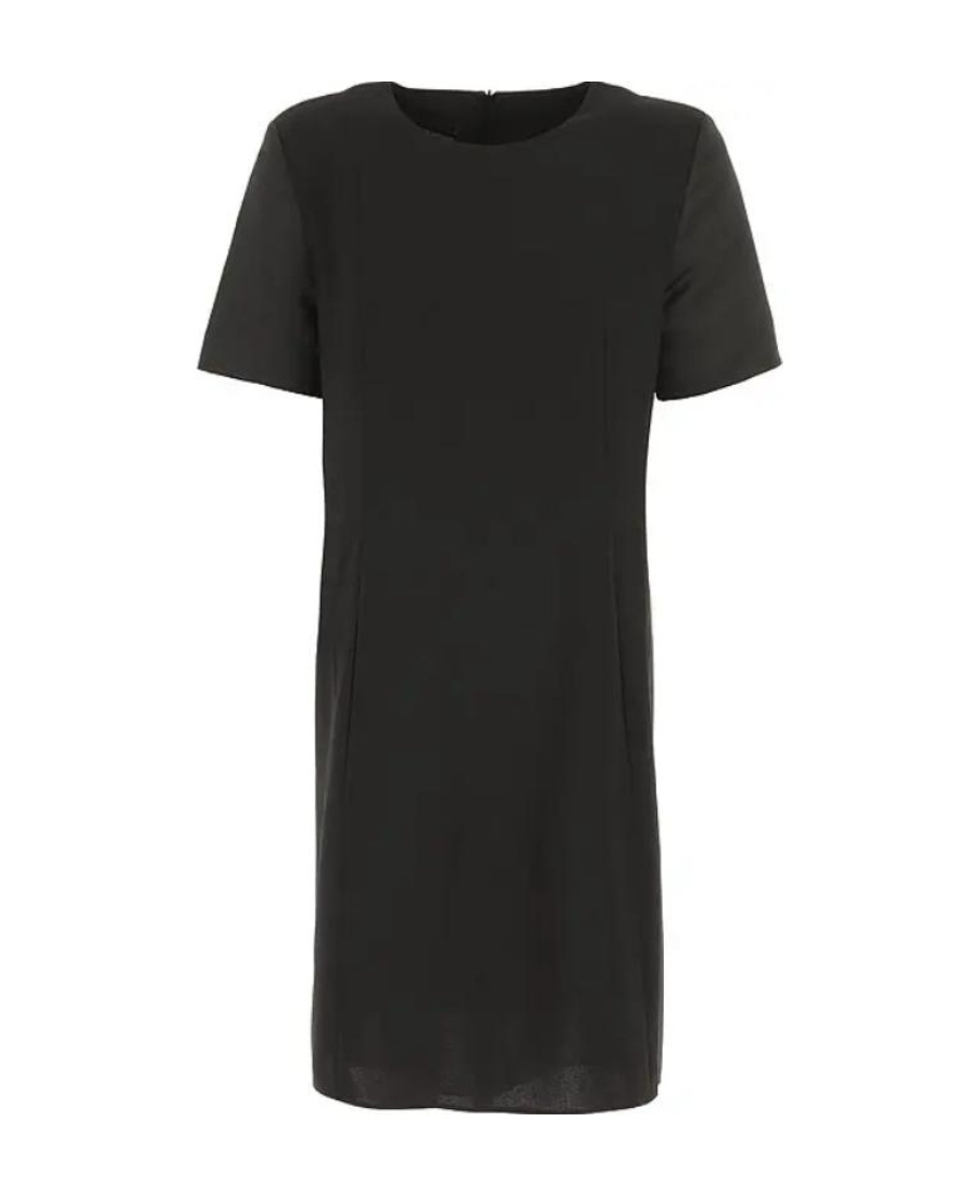 Emporio Armani Round Neck Dress In Black