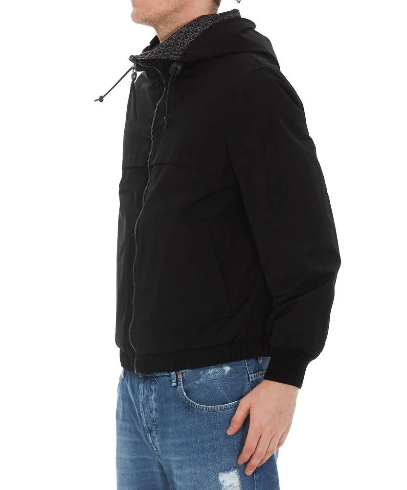 Ferragamo Double-sided Gancini With Hat Casual Jacket In Black