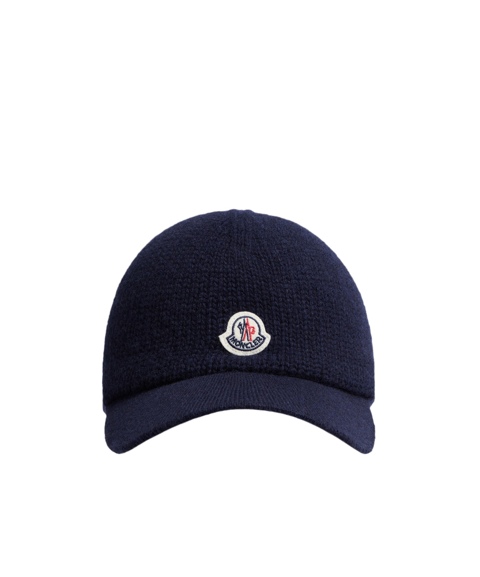 Moncler Knitted Cotton Baseball Cap In Black