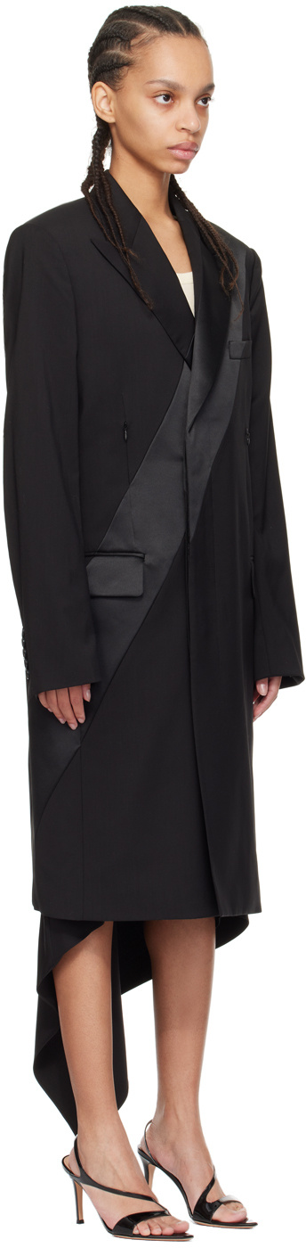 Helmut Lang Tuxedo Long-sleeved Coat In Black