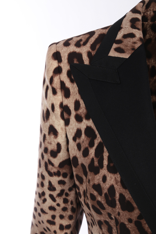Dolce & Gabbana Leopard Print Tailored Blazer