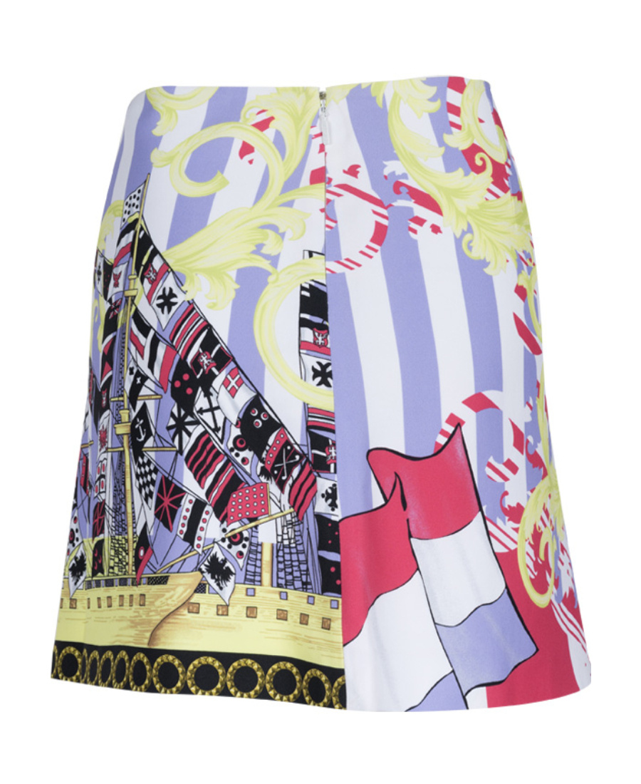 Versace Stripe Print Skirt In Multicolor
