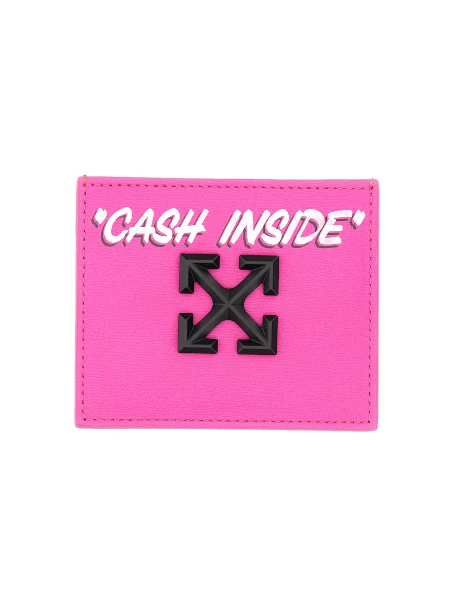 Off-white Jitney Quote Cardholder In Pink