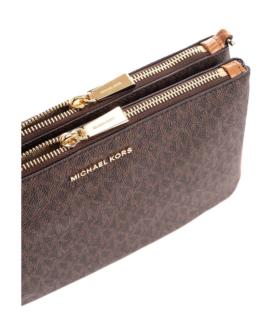 Michael Kors Monogram Print Crossbody Bag In Black