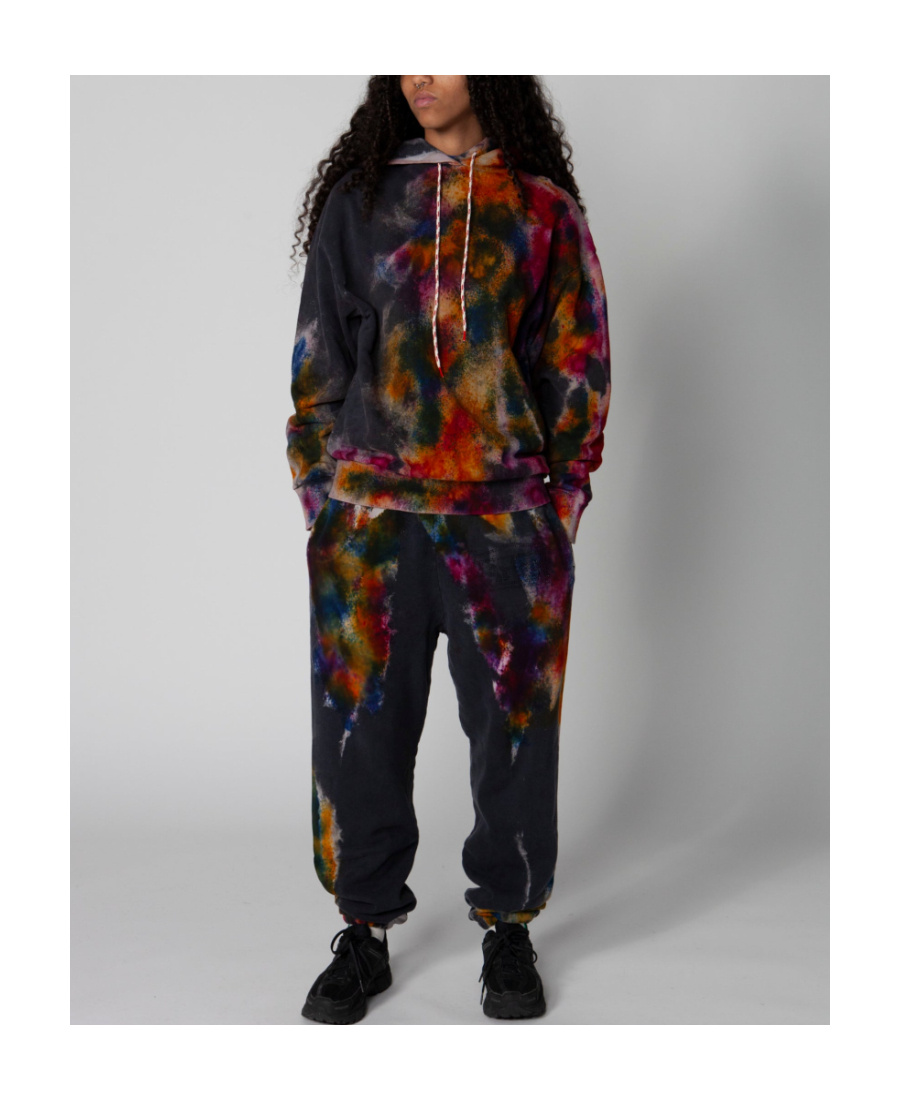 Aries Spray-paint Drawstring Hoodie In Black