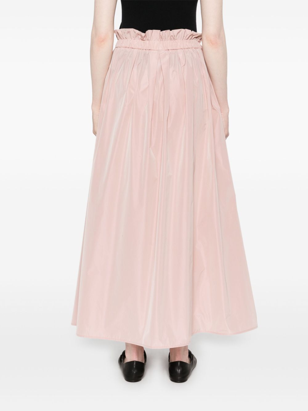 Herno Pink Midi Skirt With Elasticated Waistband In Pink