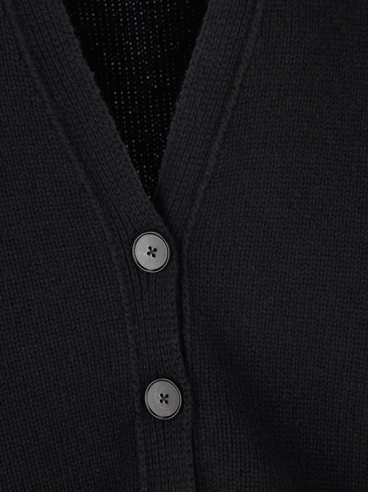 Jil Sander Longline V-neck Ribbed Cardigan In Black
