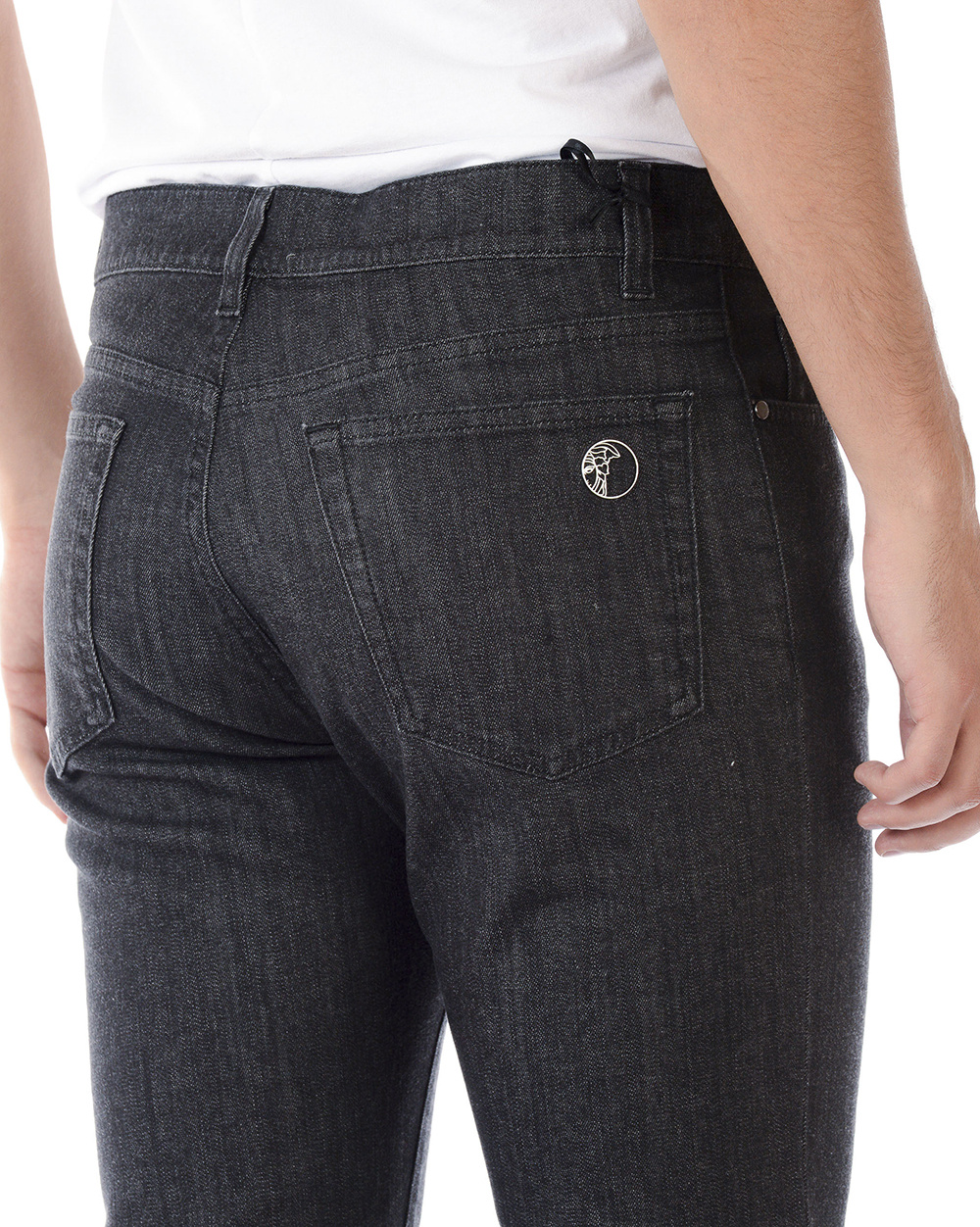 Versace Straight Tube Slim Jeans In Blue