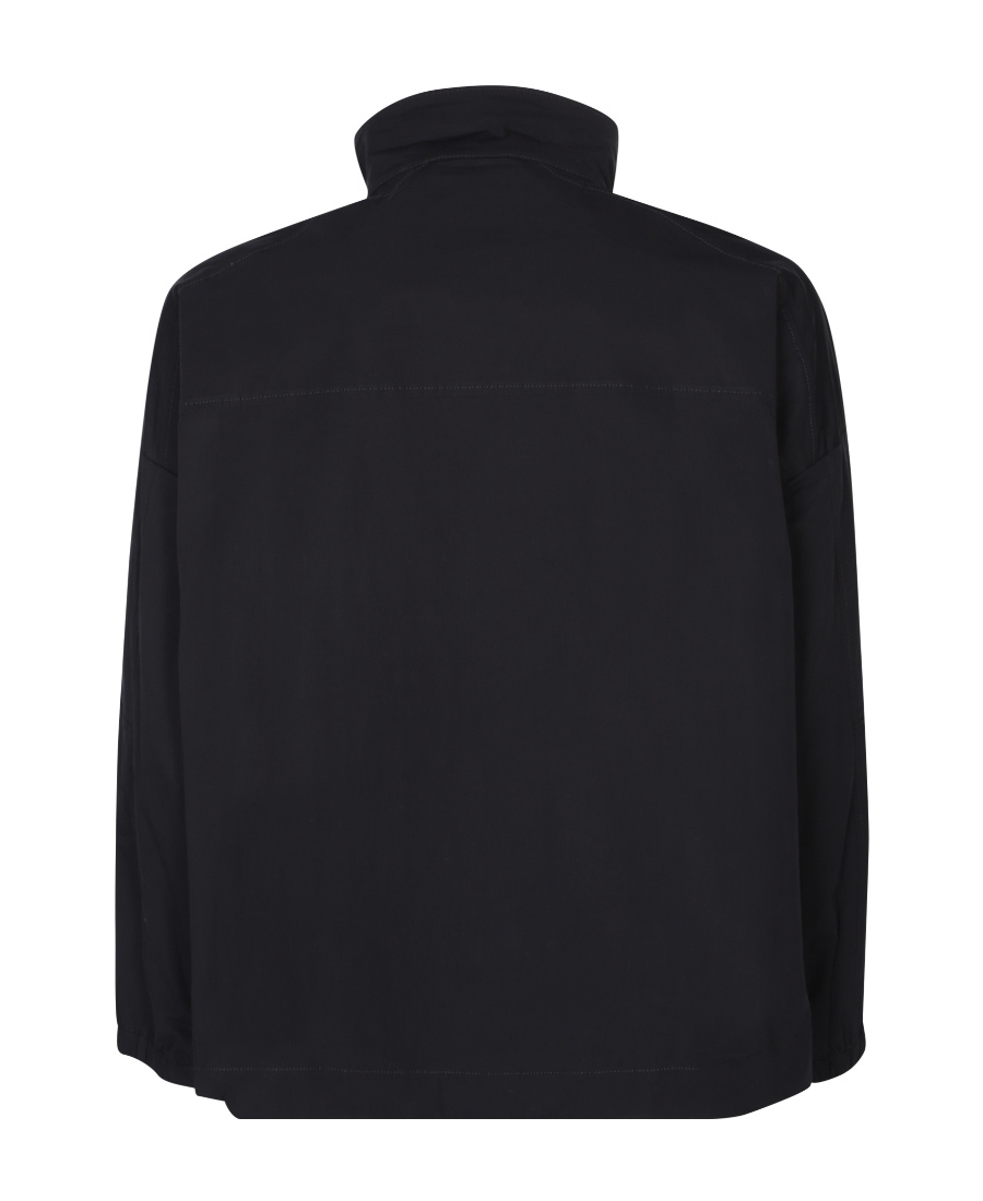 Dsquared2 Logo-print Poplin Half-zip Jacket In Black