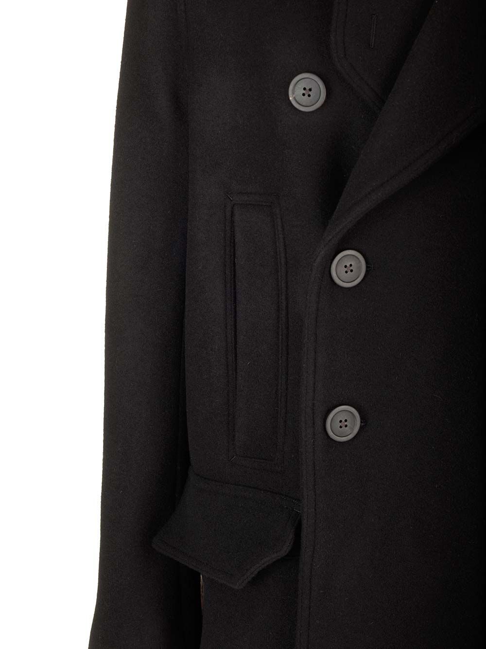 Rick Owens Officer Coat Structured Wide Lapels In Black