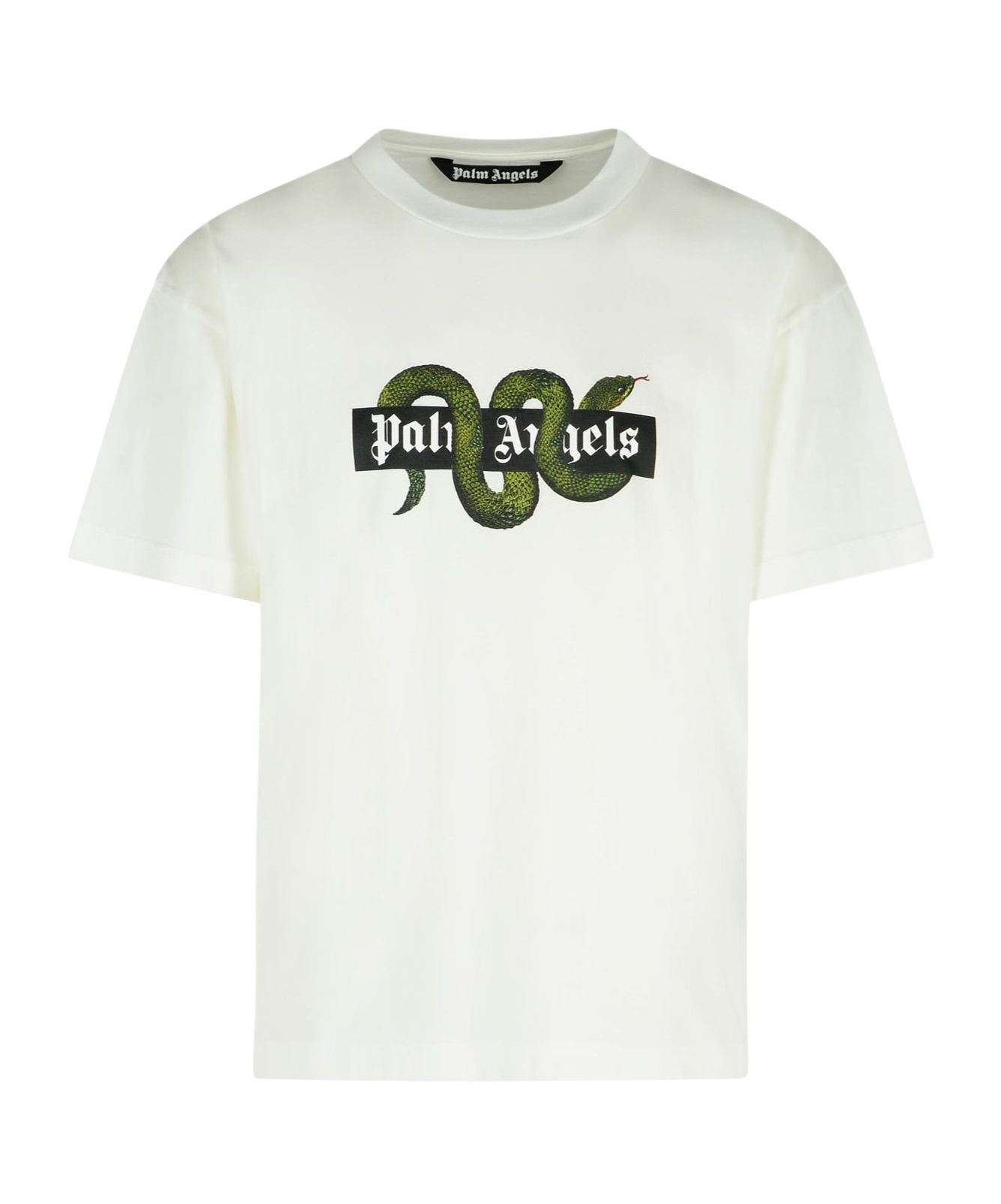 Palm Angels White Cotton T-shirt In White
