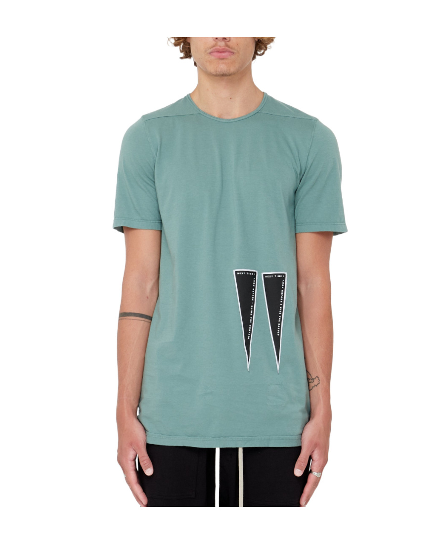Rick Owens Drkshdw Slogan-patch Cotton T-shirt In Green