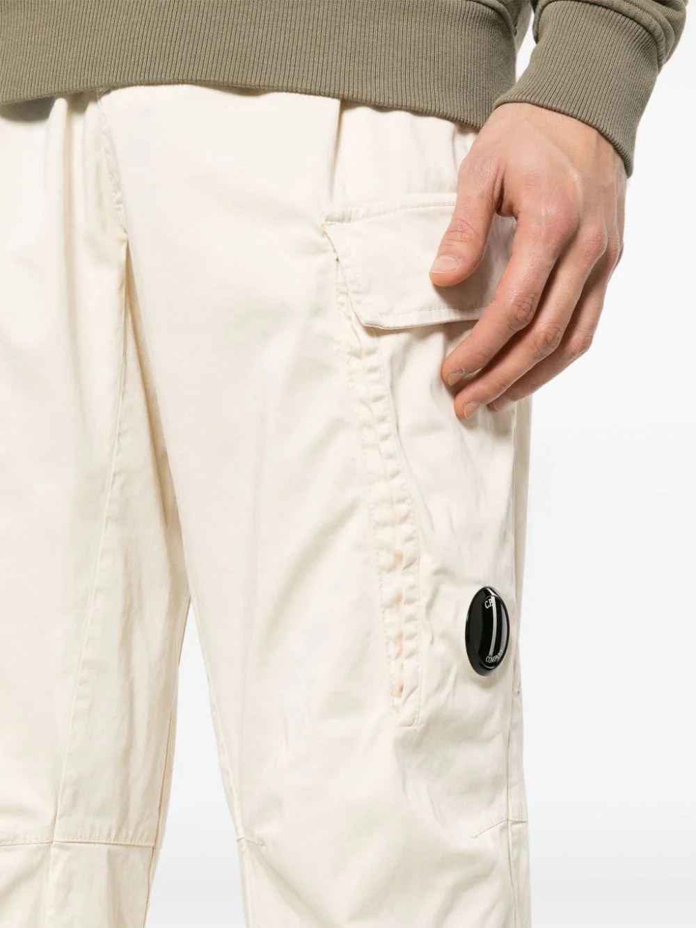 C.p. Company Stretch-cotton Tapered Cargo Trousers In White