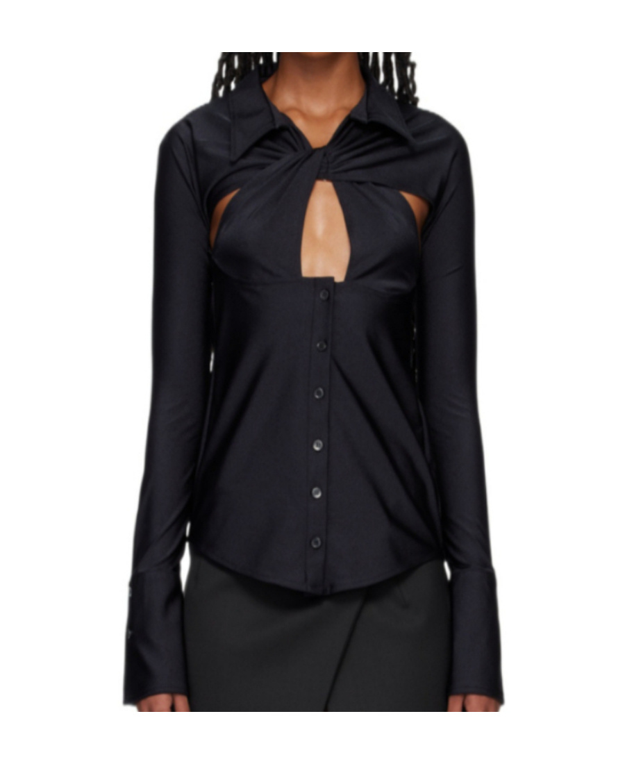 Coperni Black Cutout Shirt In Black