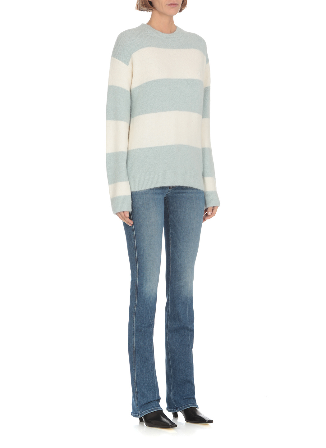 Apc Alice Horizontal-stripe Knitted Jumper In White
