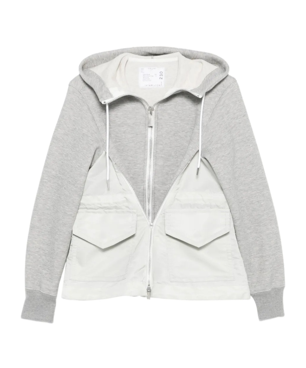 Sacai Sponge Sweat X Nylon Twill Hoodie In Multi