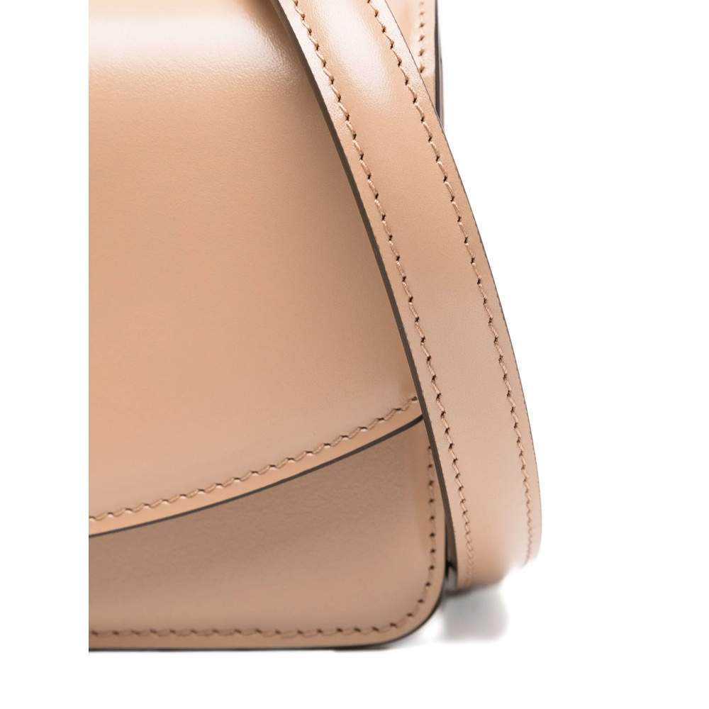 Valentino Vlogo-signature Leather Shoulder Bag In Brown