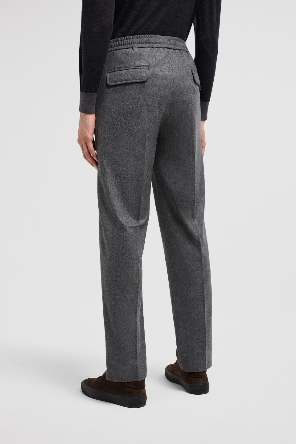 Moncler Joggers In Nylon And Cashmere Trousers Grey In Gray