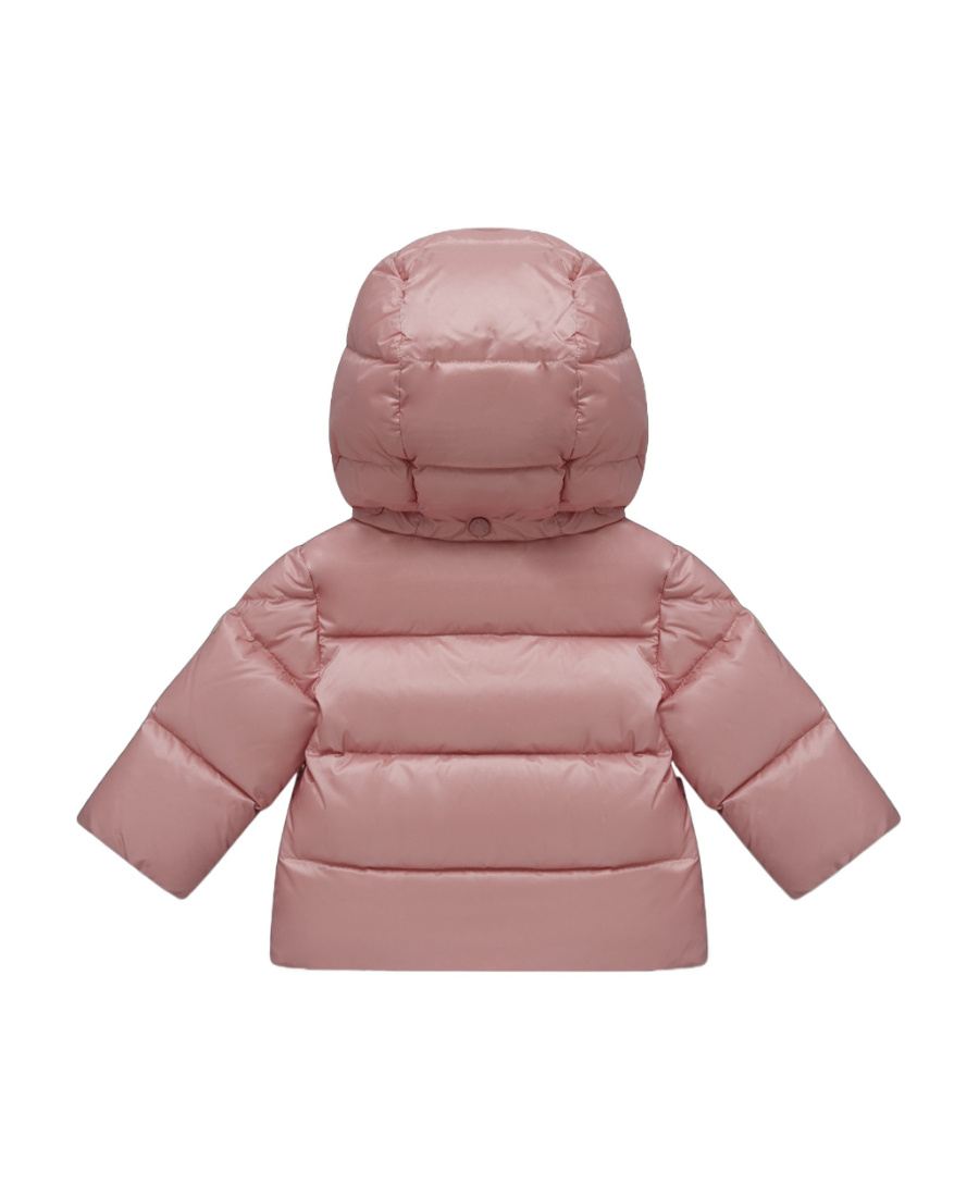 Moncler Abbaye Logo-embroidered Down Jacket In Pink