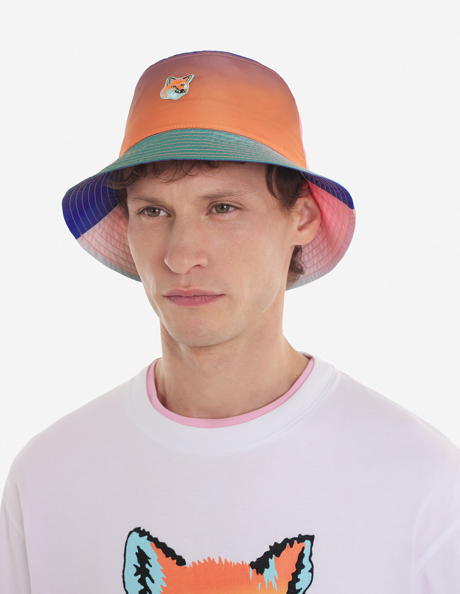 Maison Kitsuné Logo Hat In Blue