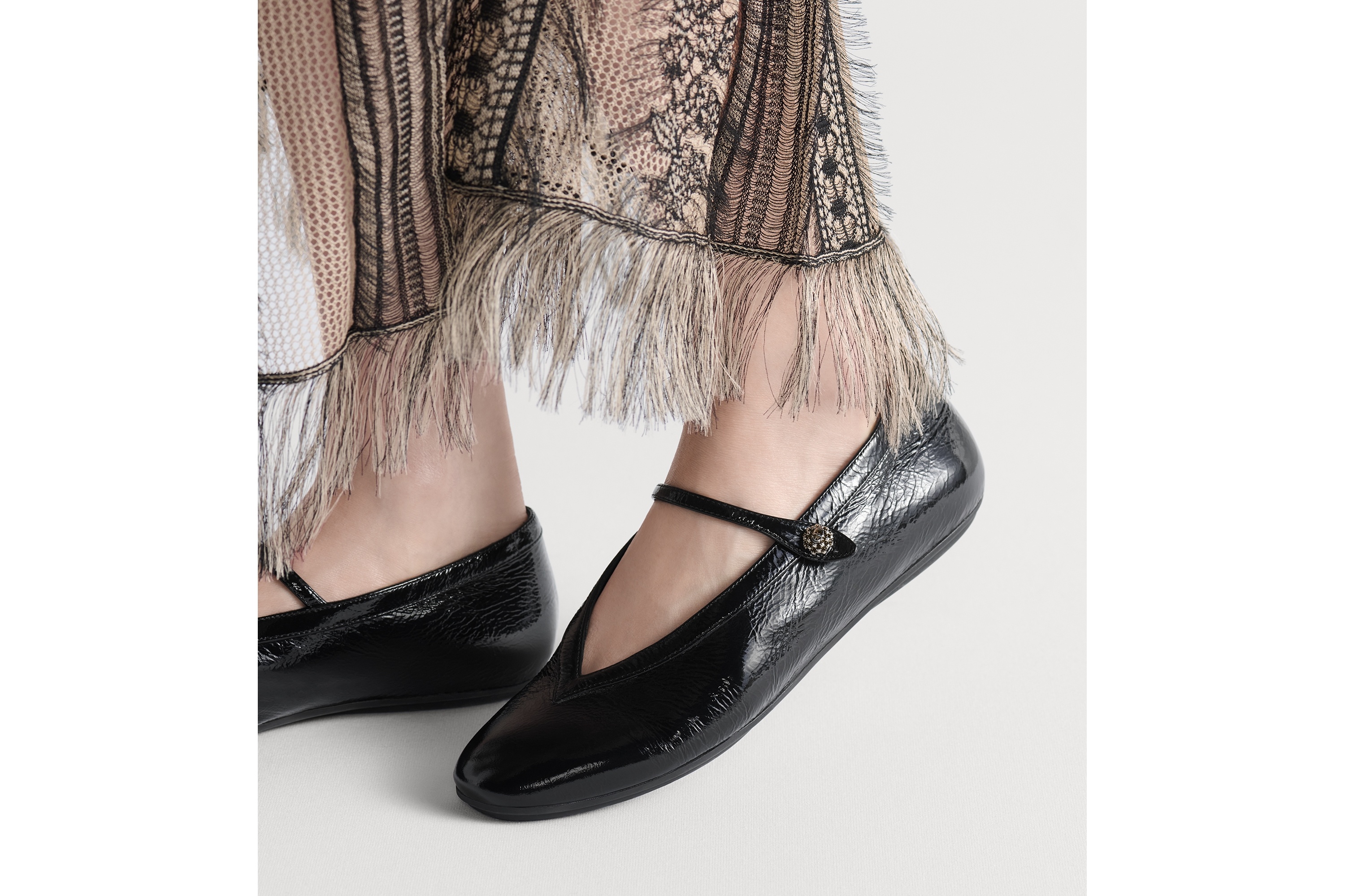 Dior New Ballet Flat In Black