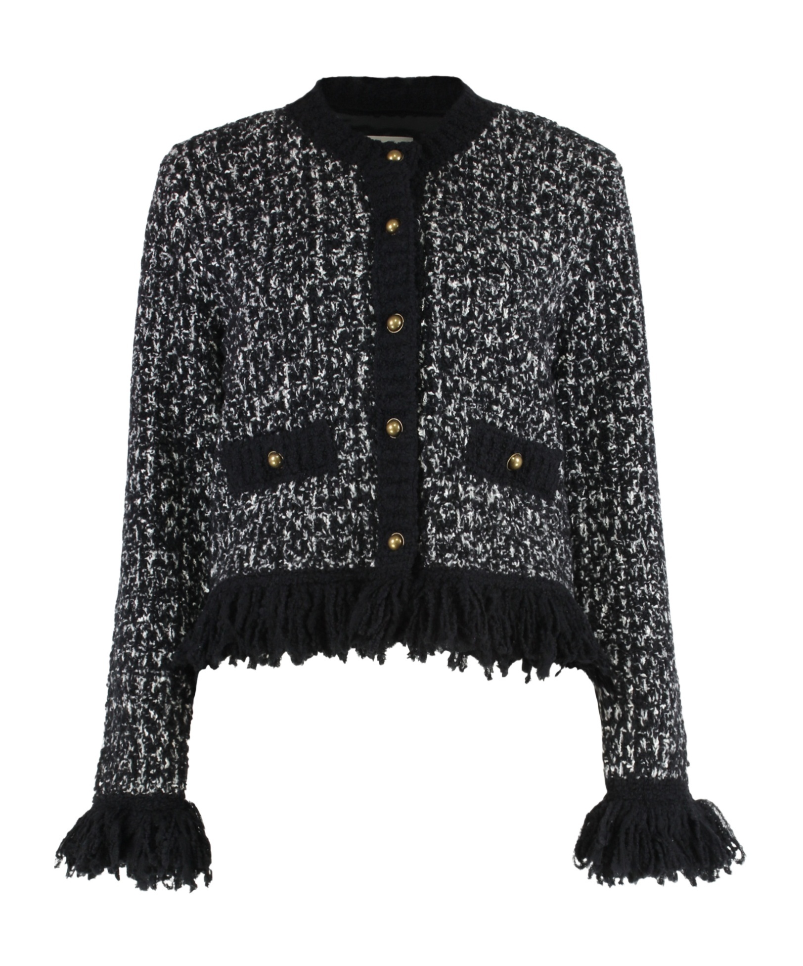 Moncler Long Sleeve Cotton Coat In Black