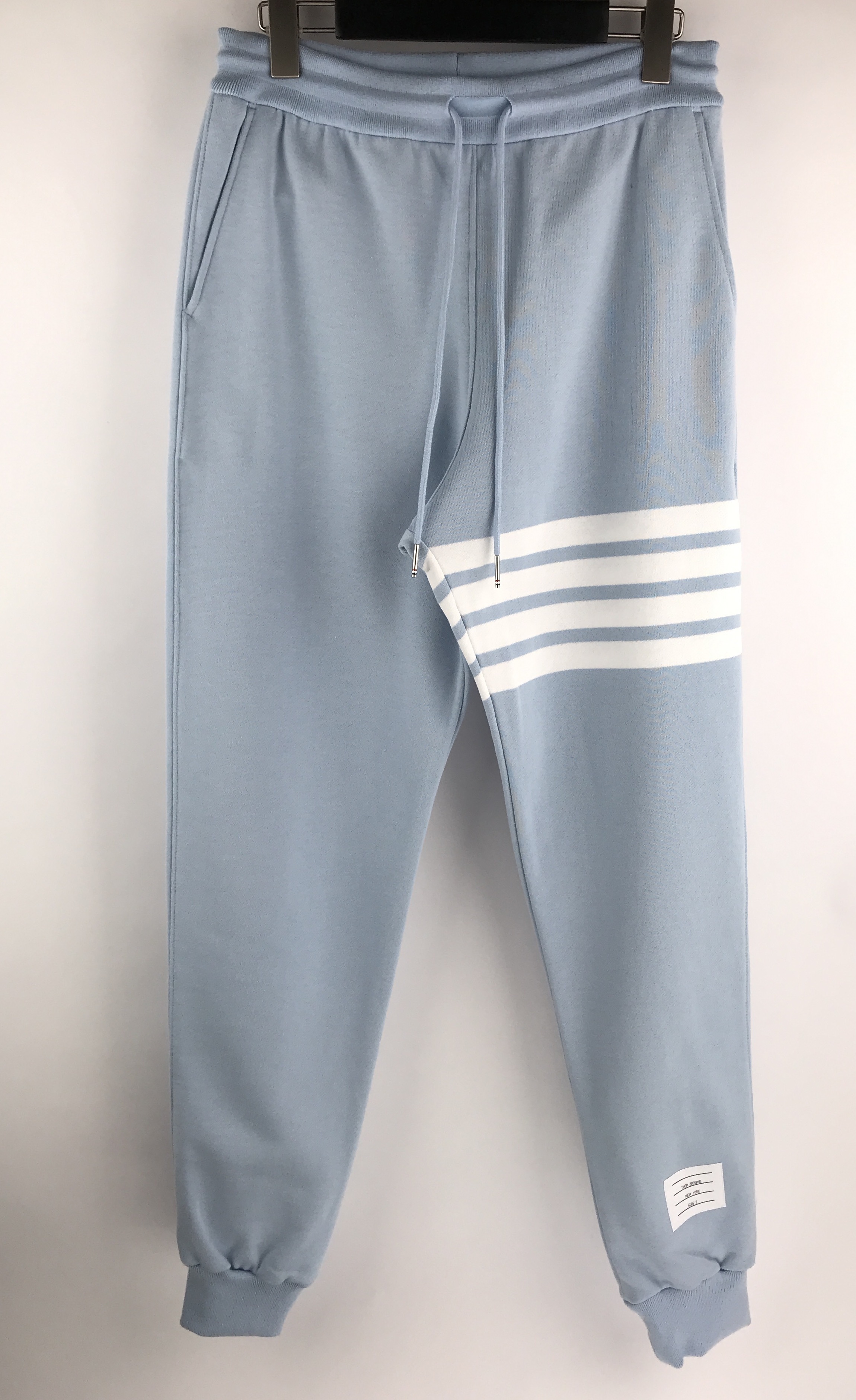 Thom Browne Logo-print Drawstring-waist Cotton Track Pants In Blue