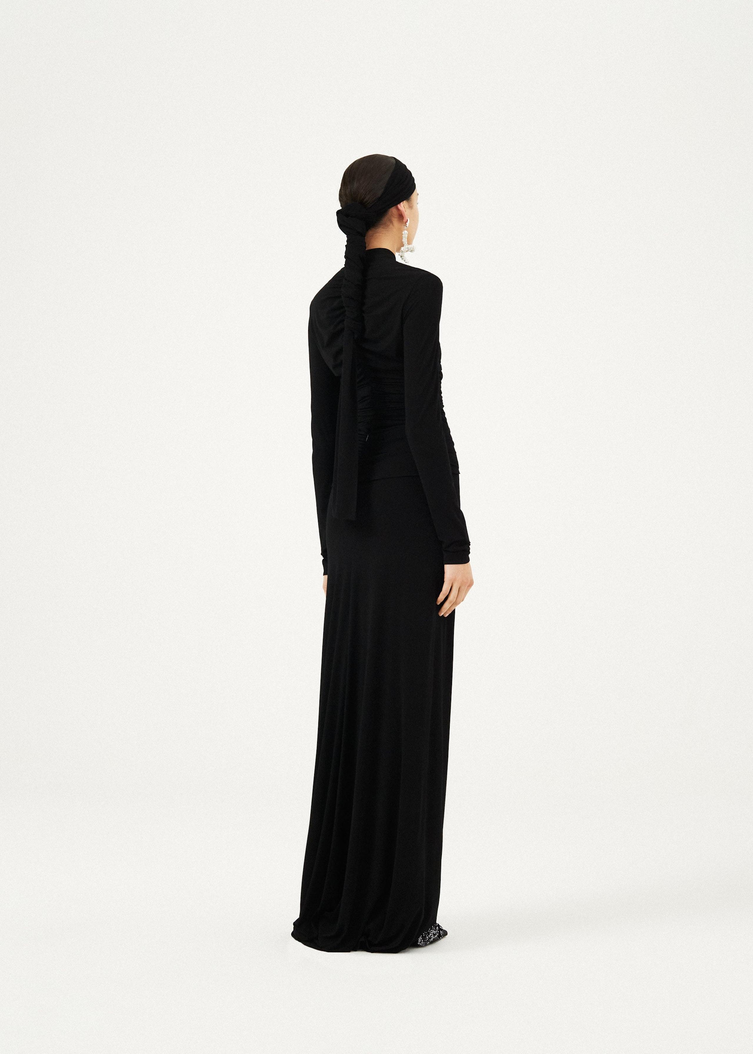 Magda Butrym Gathered High-neck Bodysuit In Black