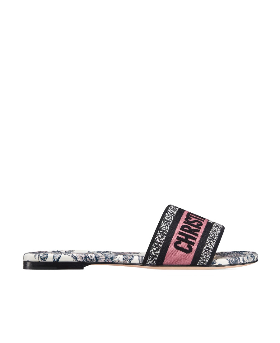 Dior Dway Flat Bottom Flip-flops In Black