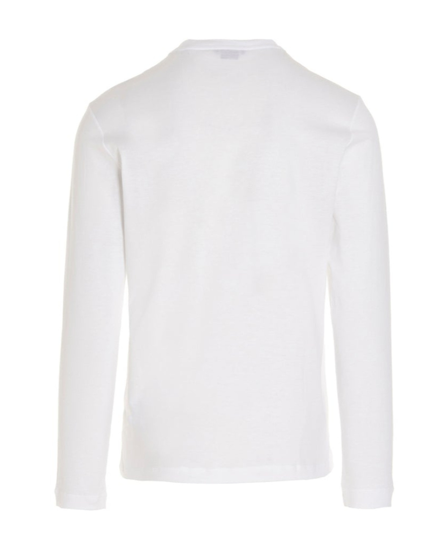 Versace Logo Print Long-sleeved T-shirt In White