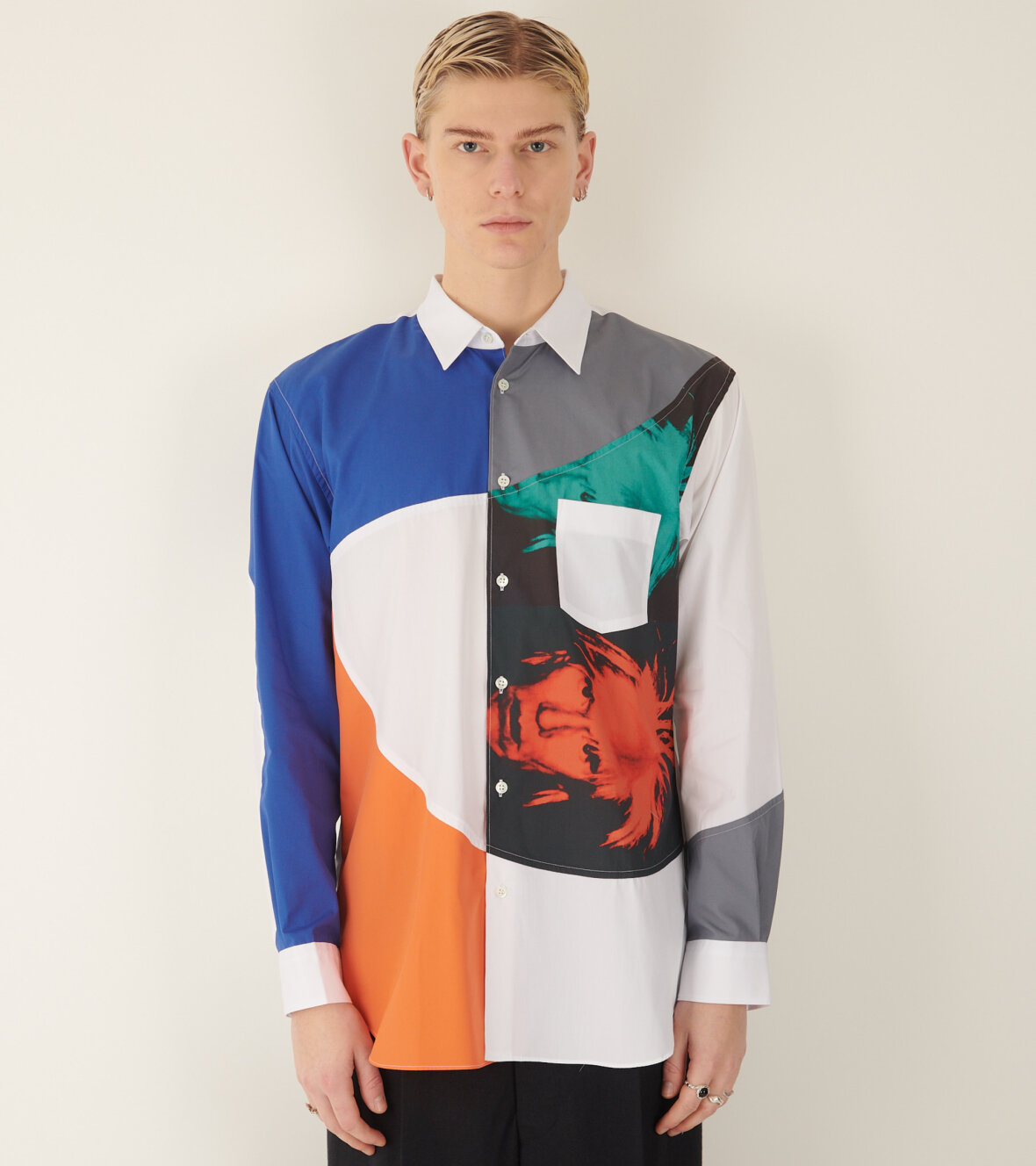 Comme Des Garçons Long-sleeved Shirt In Multicolor