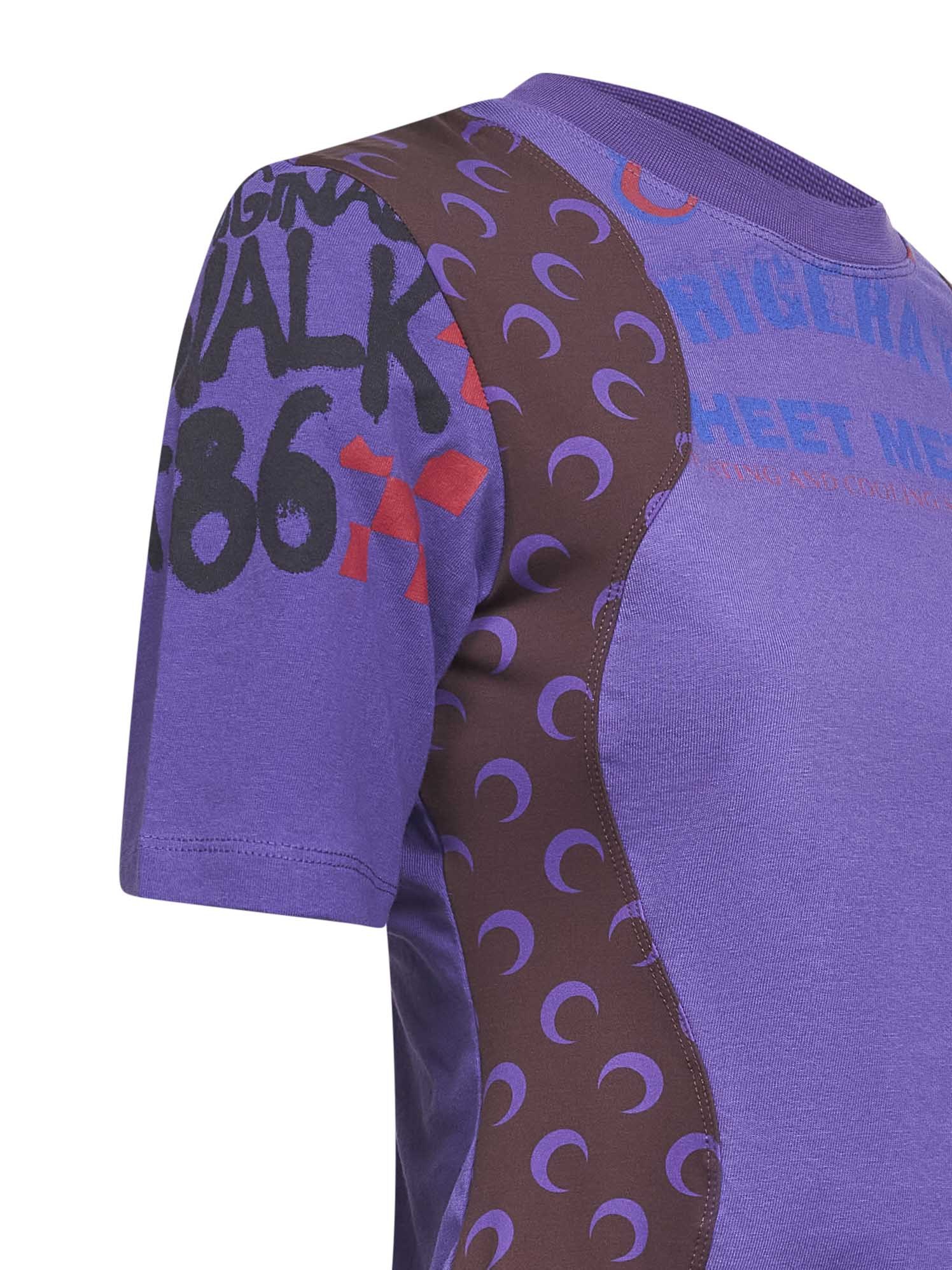 Marine Serre Violet Jersey Regenerated Graphic Baby-fit T-shirt In Purple