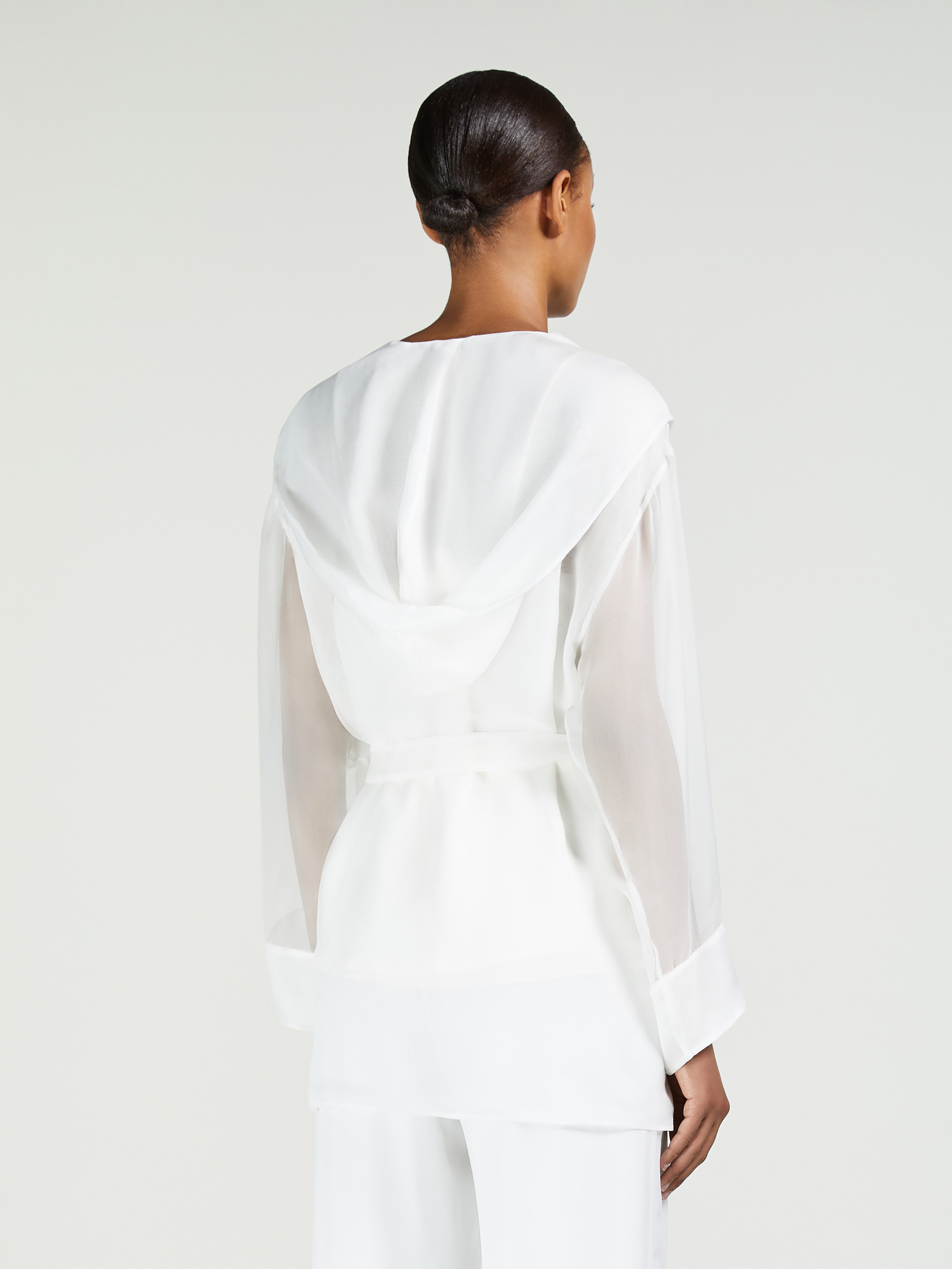 Max Mara Long-sleeved Robe Jacket In White
