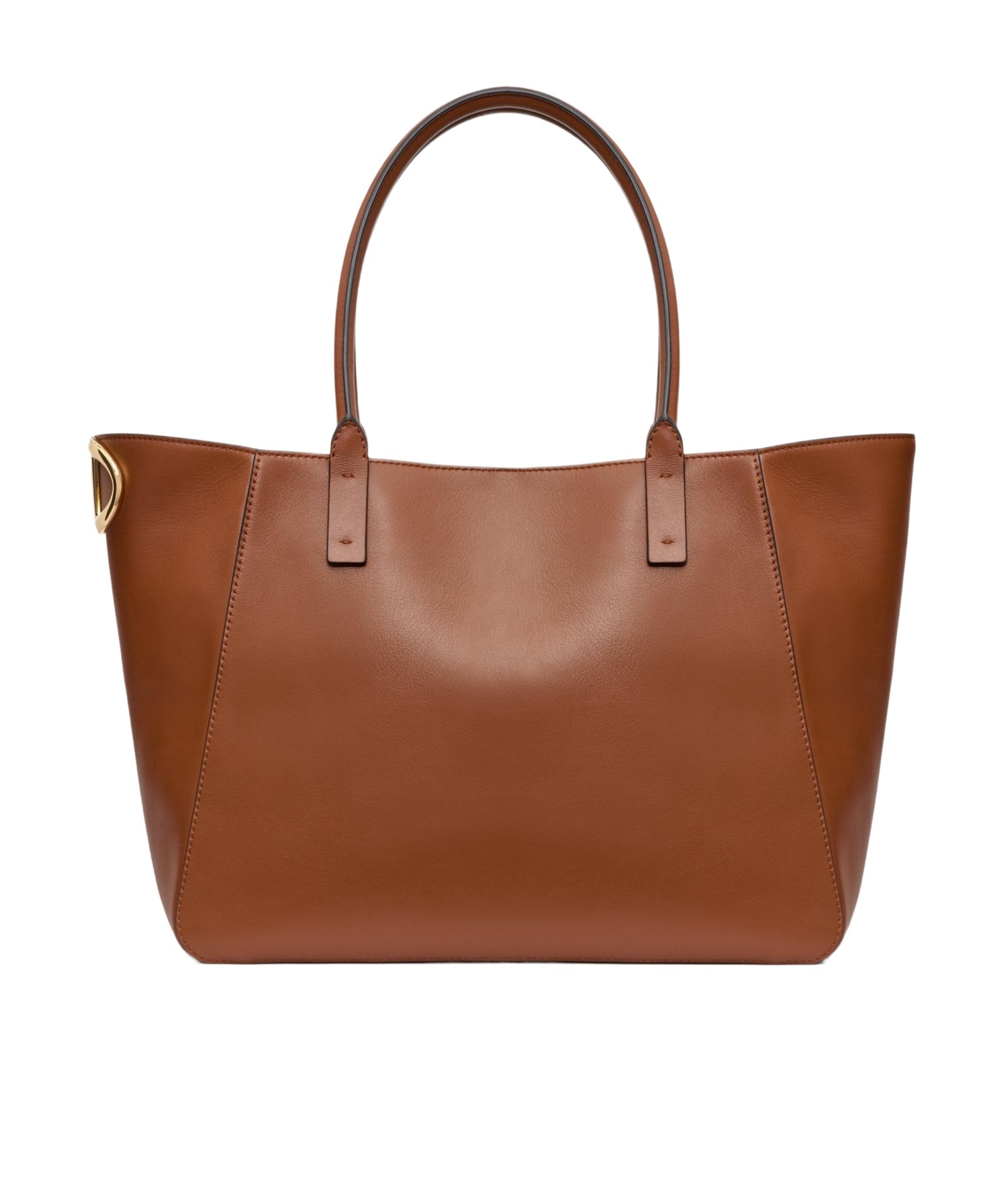 Valentino Vlogo Side Shopping Tote Bag In Nappa Calfskin Leather In Brown
