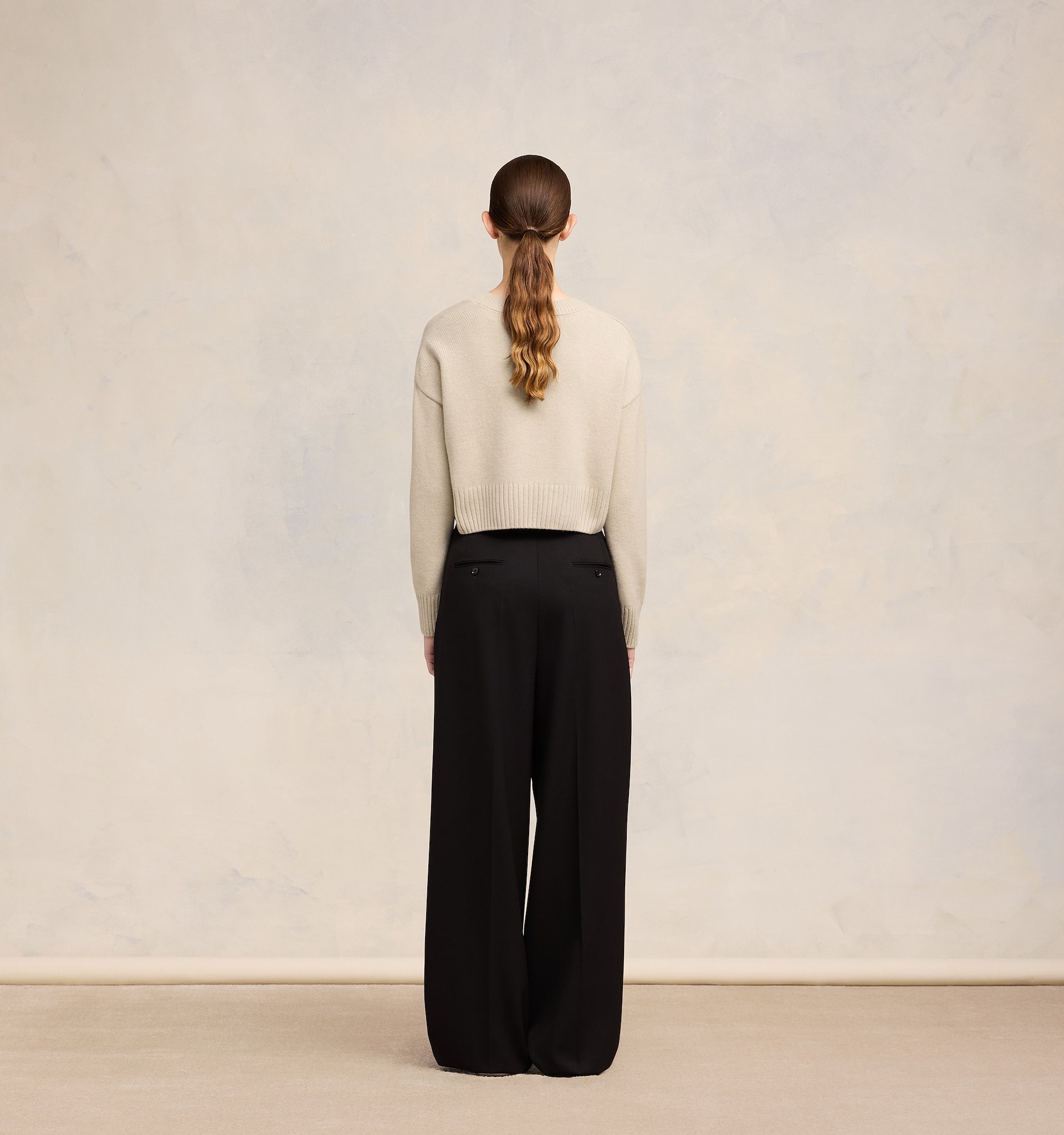 Ami Alexandre Mattiussi Ivory Wool Blend Sweater In Nude