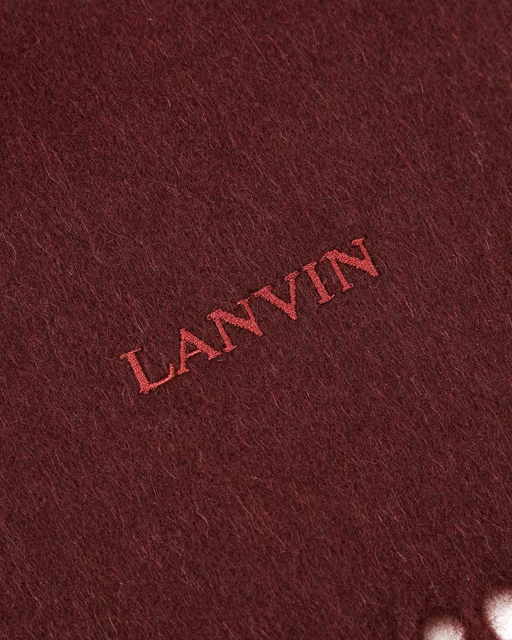 Lanvin Logo Embroidered Scarf In Brown