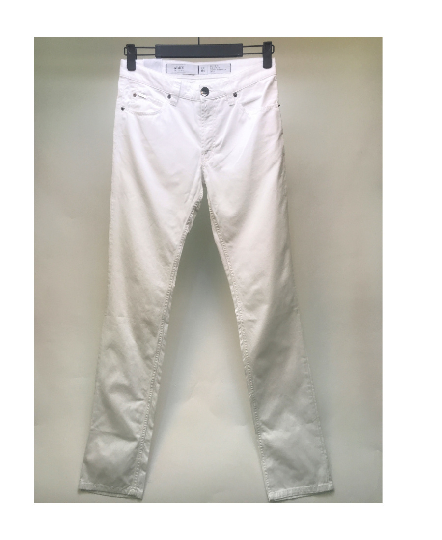 Shop Armani Collezioni Logo Details Jeans In White