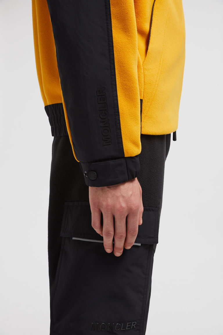 Moncler Zip-up Fleece Hoodie In Yellow