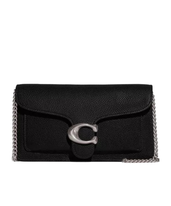 COACH COACH TABBY LOGO PLAQUE CHAINED CLUTCH BAG
