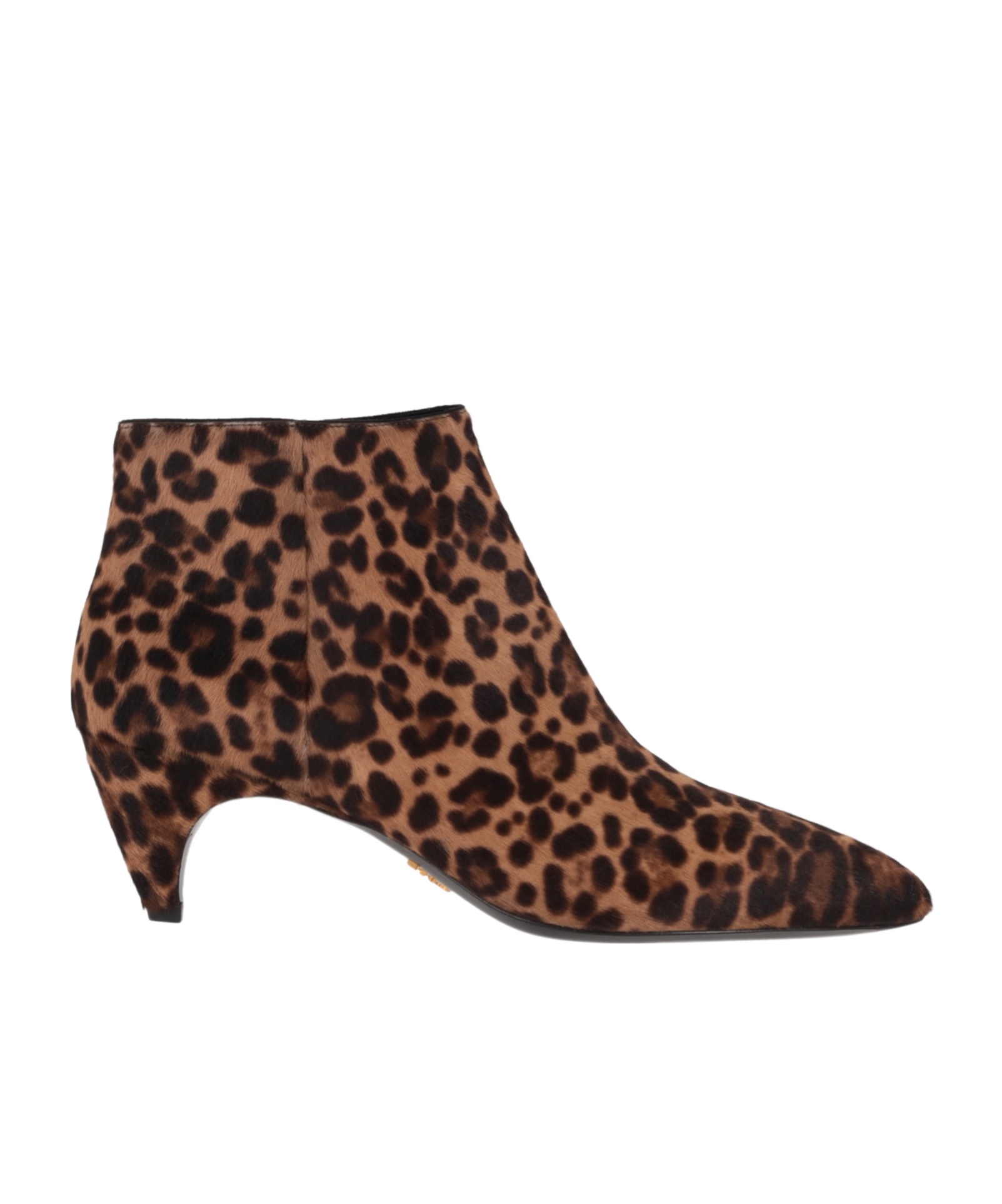 Prada Pointed Cavallino Ankle Boots In Brown