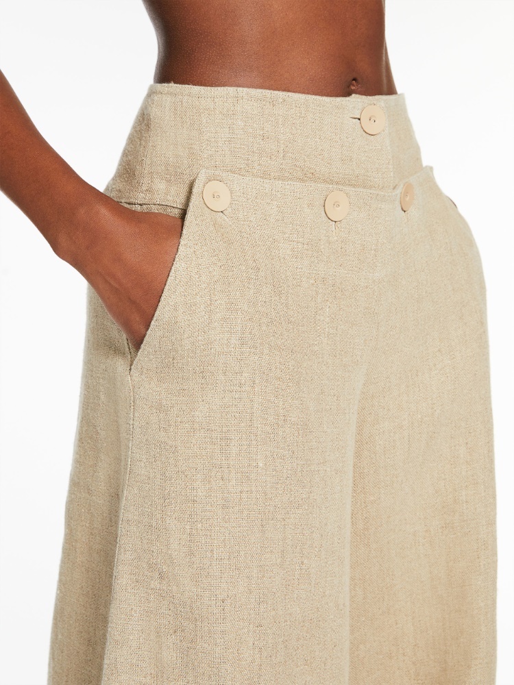 Max Mara Wide-legged Casual Pants In Brown